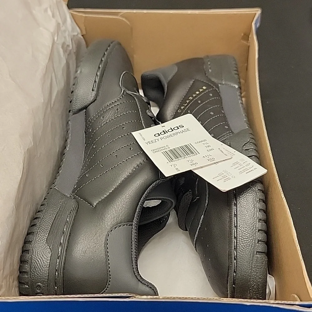 Size 8M Adidas Yeezy Powerphase Calabasas Core Black Sneakers CG6420